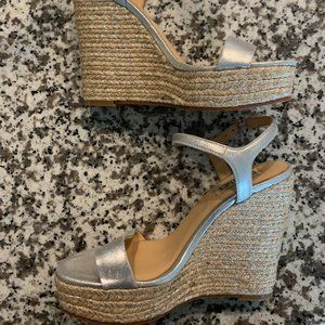 Badgley Mischka silver wedge